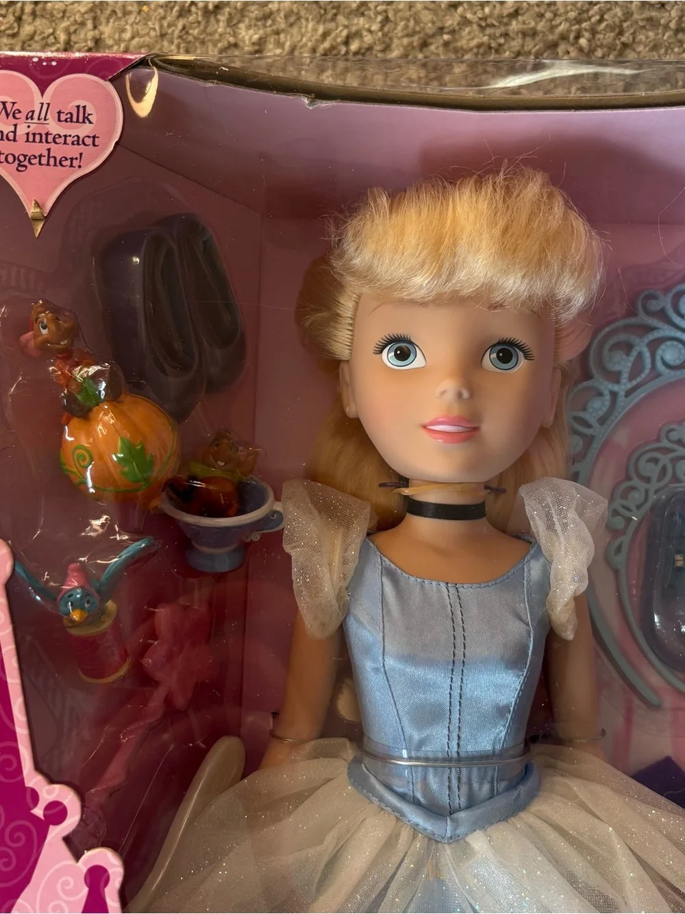 2001 PLAYMATES DISNEY PRINCESS MY INTERACTIVE TALKING PRINCESS CINDERELLA DOLL